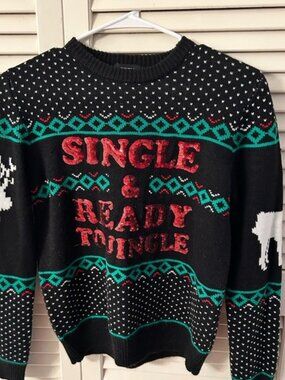Ugly Christmas sweater single and ready to jingle